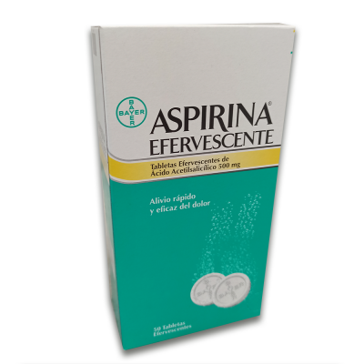 ASPIRINA EFERVESCENTE POR 50 TABLETAS | amarilla.co