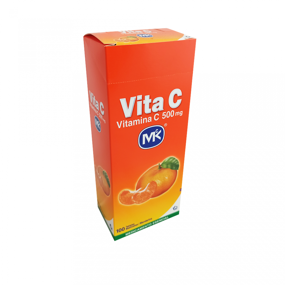 VITA C MK Vitamina c 500 mg por 100 tabletas masticables sabor a mandarina | amarilla.co